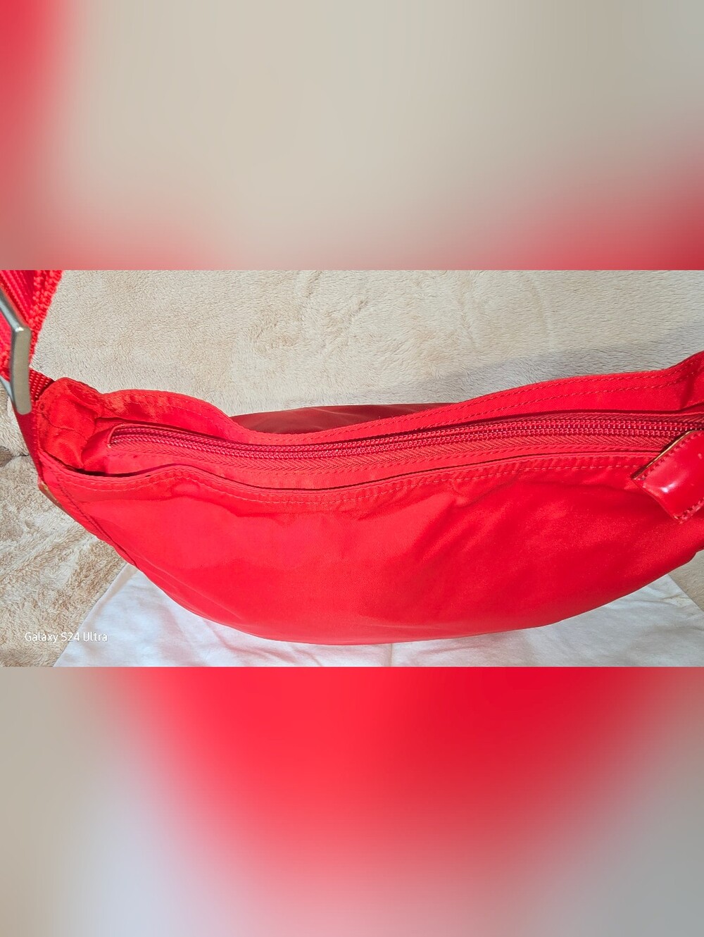 Prada Nylon Vela Flat Messenger Bag Shoulder Bag - Picture 7 of 14
